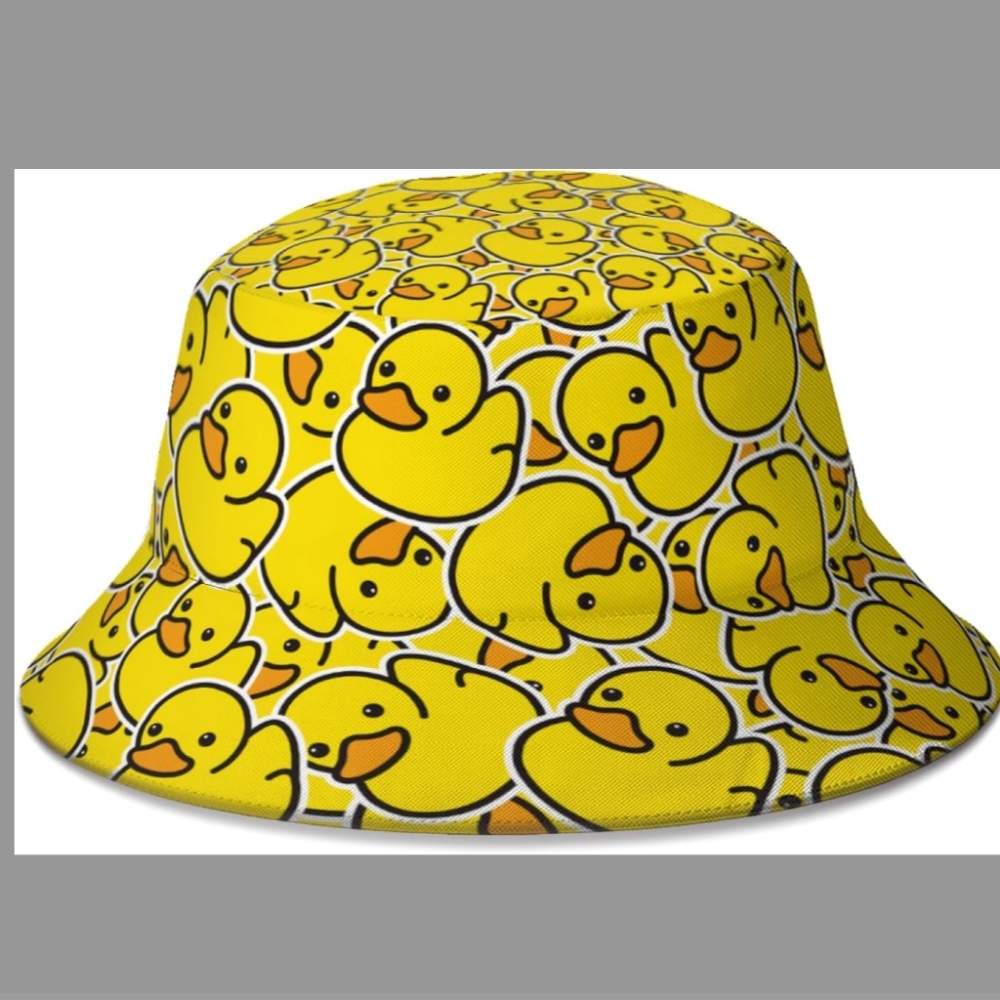 Yellow Duck Pattern Bucket Hat - Picture 2 of 4